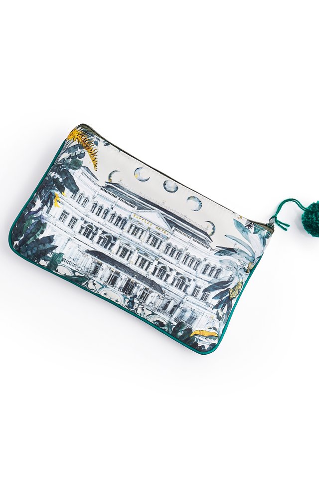Raffles Mooncake Facade Pouch with Pom Pom 