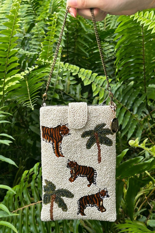 Jaipur Tropical White Tiger Phone Sling