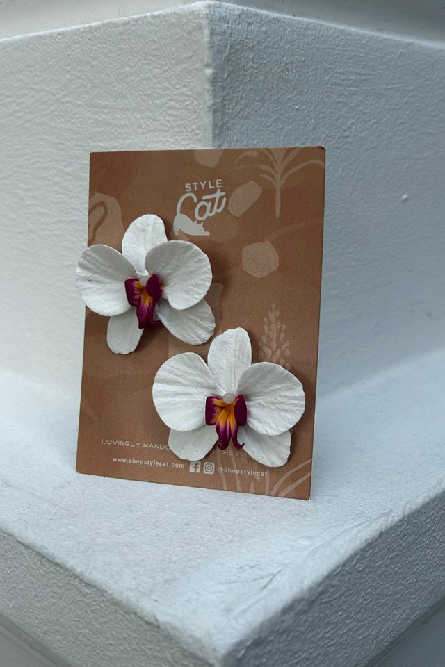 Changi Orchid Big Earrings