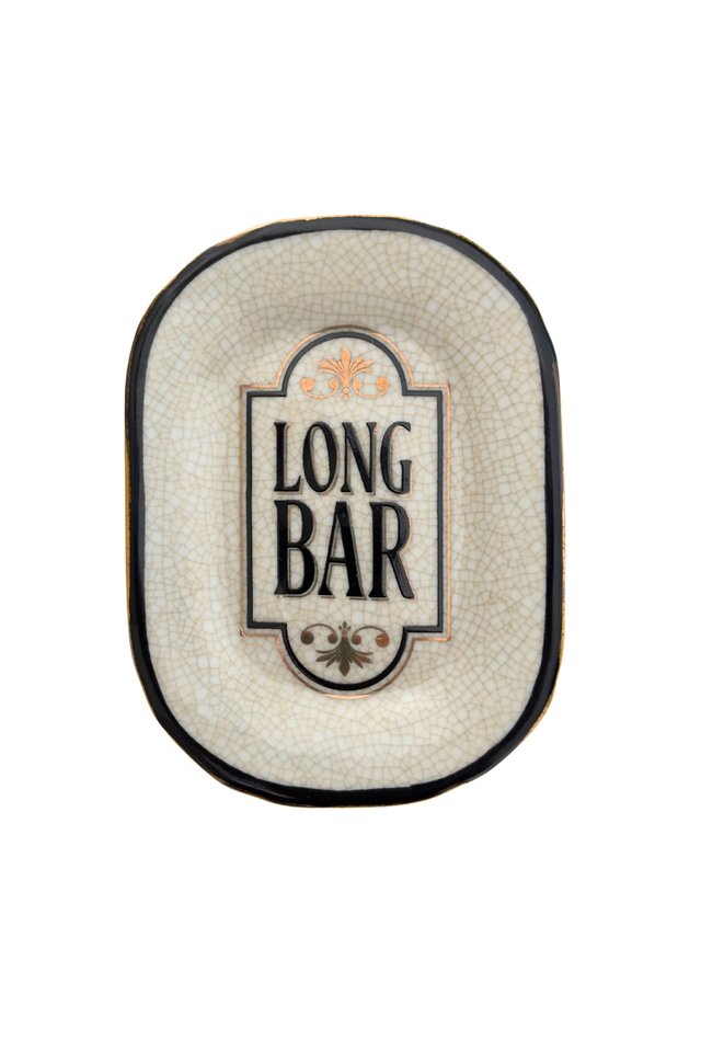 Artisanal Porcelain Dish with the Raffles Long Bar Logo
