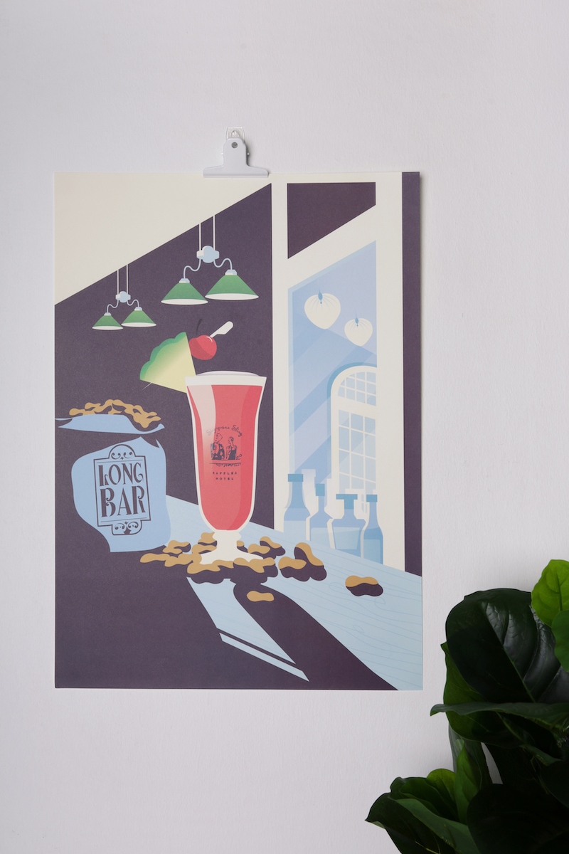 ロングバーとシンガポールスリングのポスター/ Long Bar Singapore