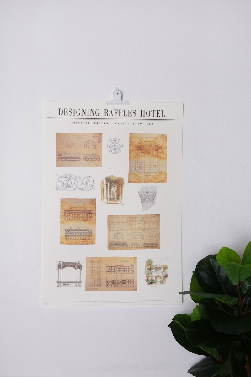 ラッフルズの建築設計デザインのポスター/ Raffles Architecture Design Plan Poster | Raffles  Arcade