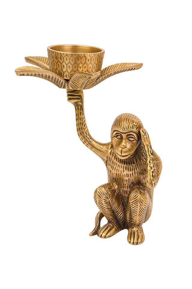 Artisanal Brass Monkey Tea Light Candle Holder