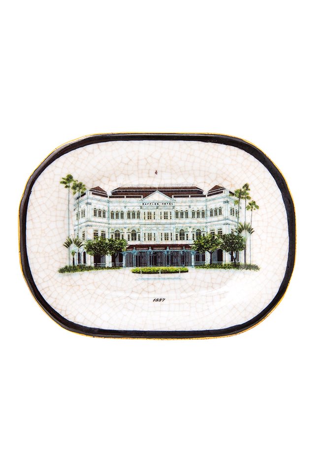 Artisanal Porcelain Dish With The Raffles Iconic Facade