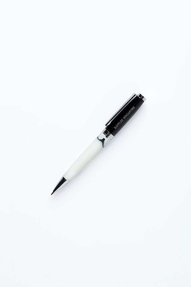 シルバーとマーブル模様の<br>ボールペン/Silver Marble Pen