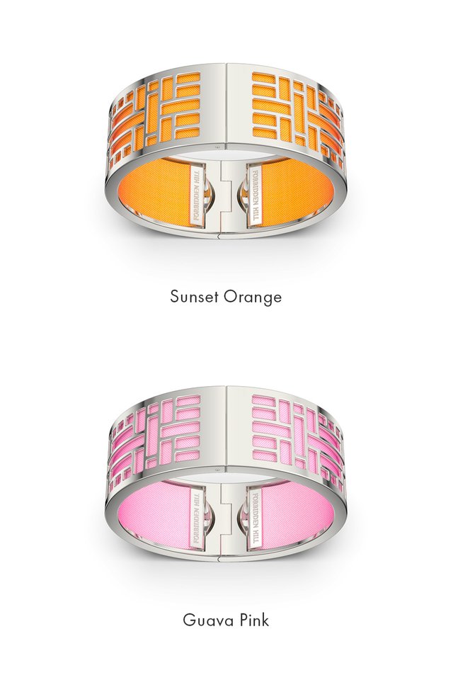 Huế Silk Bangle - Rhodium