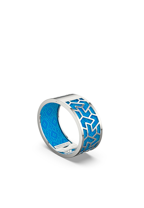 イスカンダルのシルクバングル , ロジウム/Iskandar Silk Bangle - Rhodium