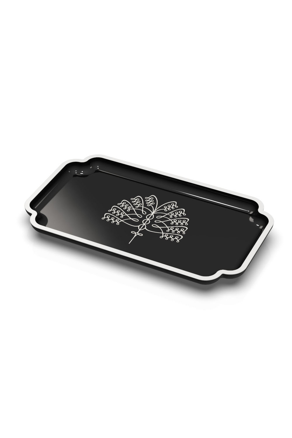 ラッフルズのヤシのティートレー(黒)/Raffles Palm Tea Tray
